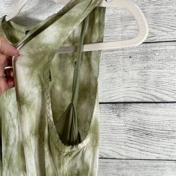Kensie Women's Dusty Olive Combo Tie-Dye Rayon Dress Sz M - Picture 8 of 10